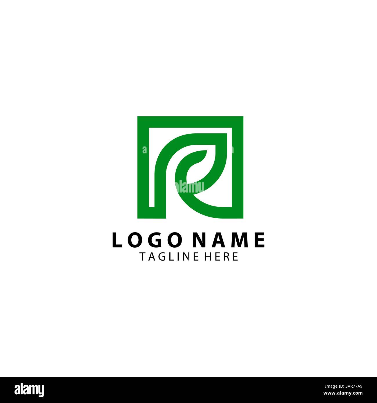 Anfangsbuchstabe R Eco Logo Design Vektor Stock Vektor