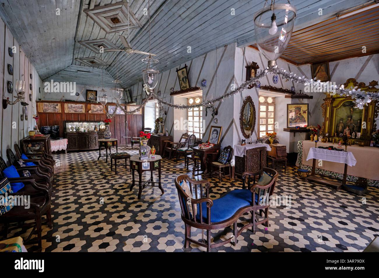 Indien, Goa State, Chandor, Fernandes Heritage House Stockfoto