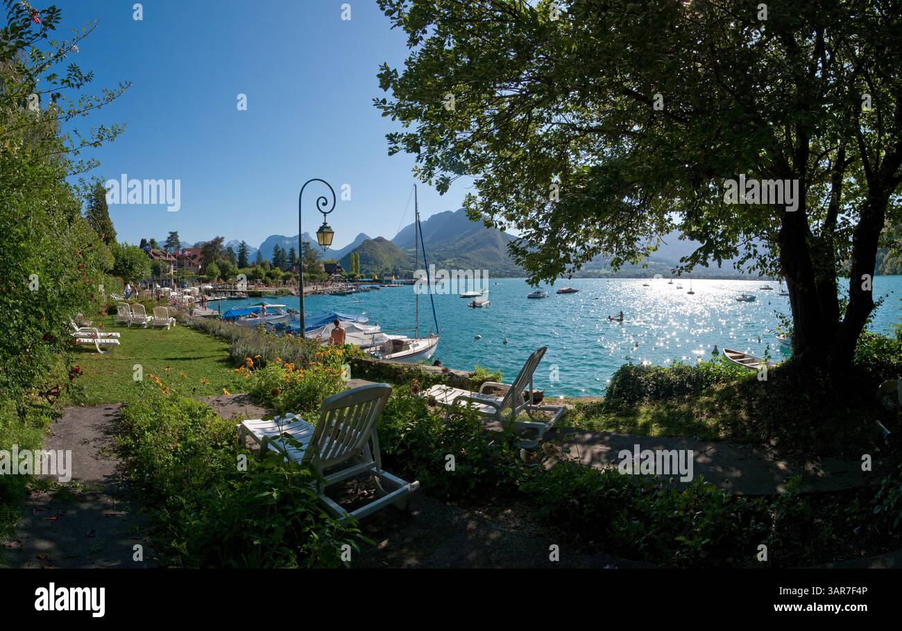 Lac Annecy, Talloires, Haute-Savoie, Frankrijk, Frankreich, Rene van der Meer Stockfoto