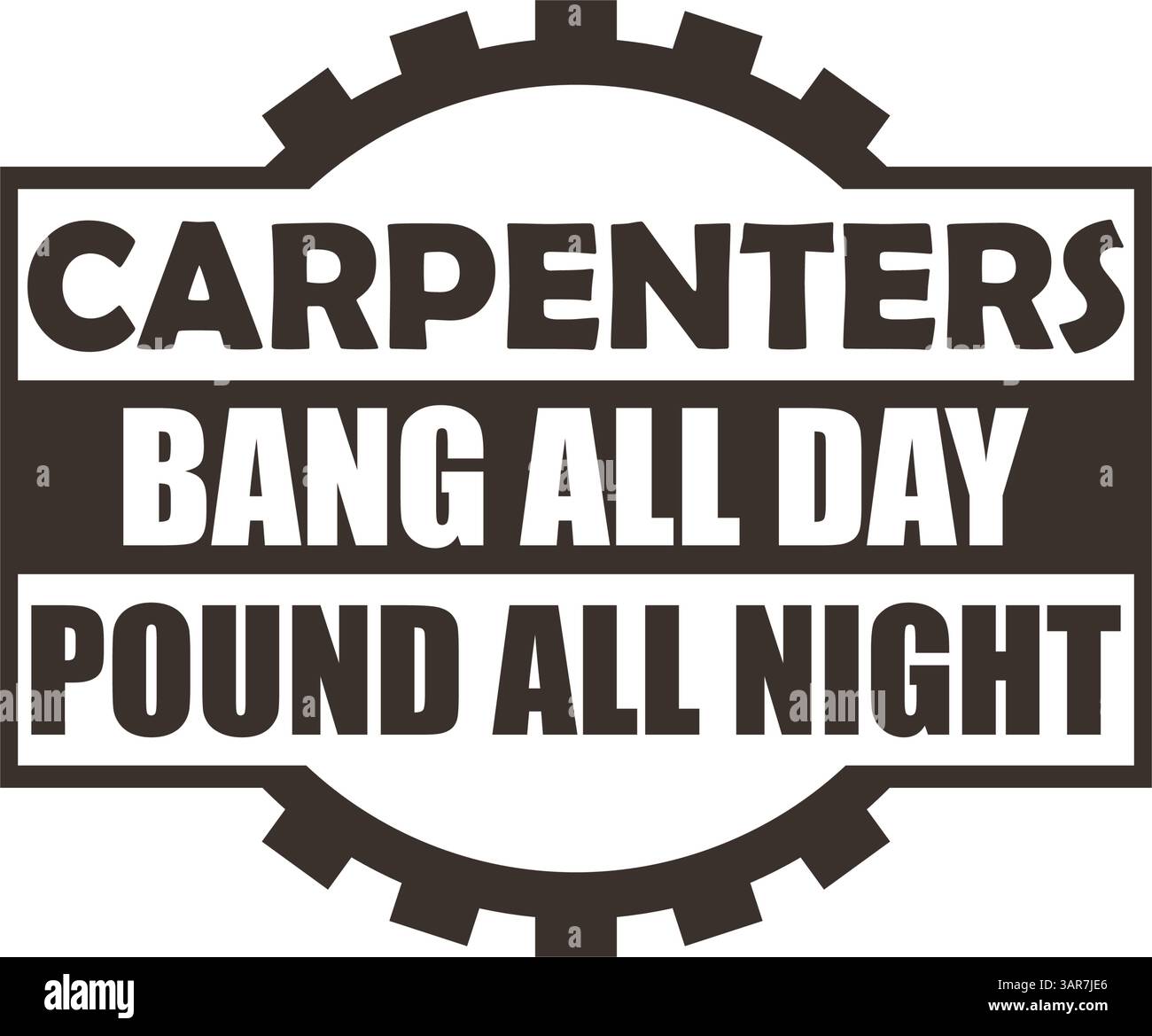 Die Zimmerleute knallen den ganzen Tag, die ganze Nacht. Stock Vektor