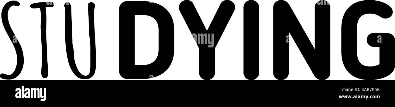 Studieren. Ein lustiges T-Shirt-Design. Stock Vektor