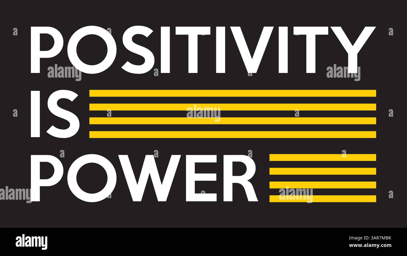 Positivität ist Macht. Typografie-T-Shirt-Design. Stock Vektor