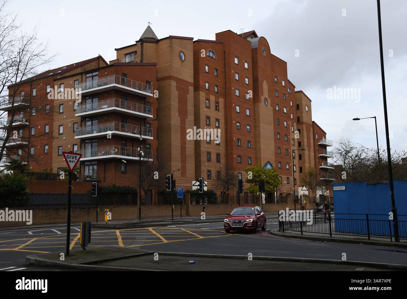 Moderner Apartmentblock, Battersea, Wandsworth, London, Großbritannien Stockfoto