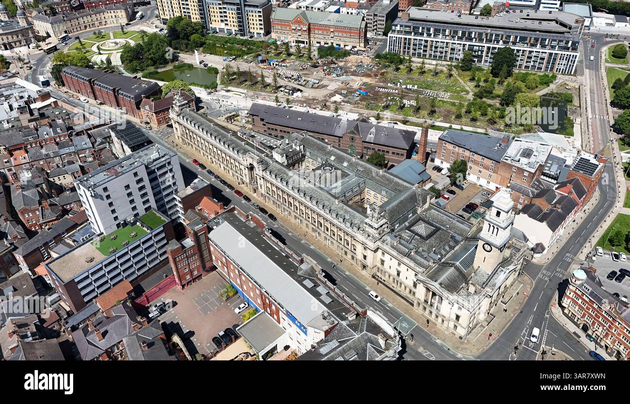 Aus der Vogelperspektive der Hull Guildhall, Sitz des Stadtrates von Hull, Standesamt, das auch als Veranstaltungsort für Konferenzen genutzt wird Stockfoto