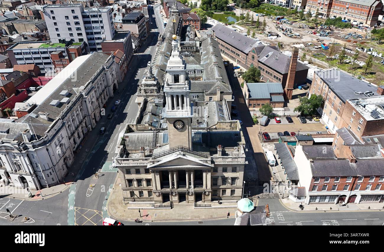 Aus der Vogelperspektive der Hull Guildhall, Sitz des Stadtrates von Hull, Standesamt, das auch als Veranstaltungsort für Konferenzen genutzt wird Stockfoto