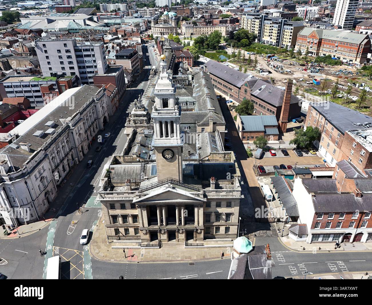 Aus der Vogelperspektive der Hull Guildhall, Sitz des Stadtrates von Hull, Standesamt, das auch als Veranstaltungsort für Konferenzen genutzt wird Stockfoto