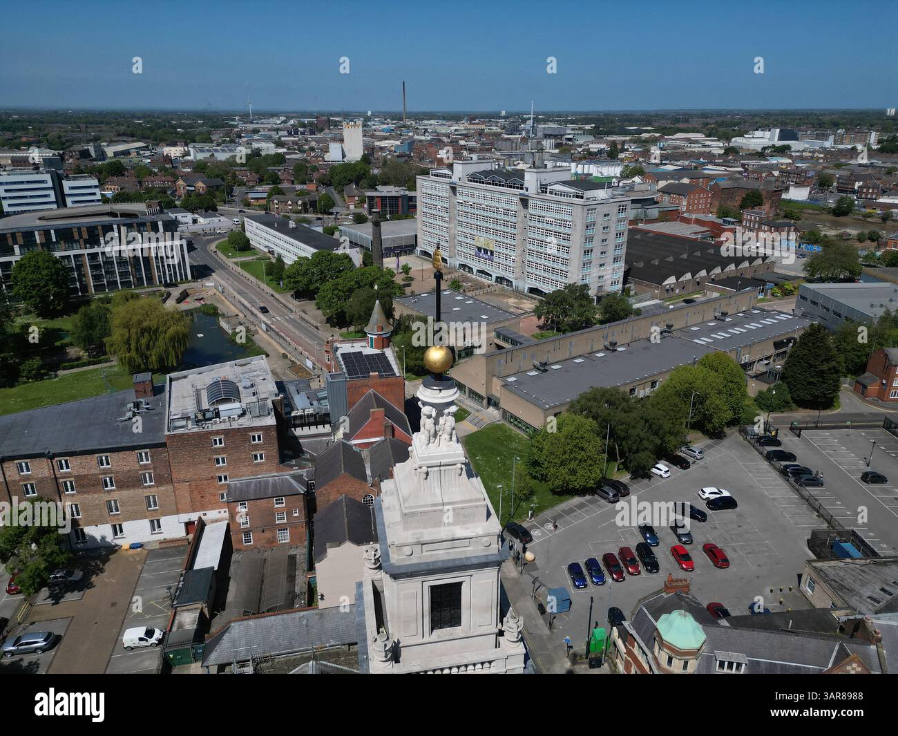 Aus der Vogelperspektive der Hull Guildhall, Sitz des Stadtrates von Hull, Standesamt, das auch als Veranstaltungsort für Konferenzen genutzt wird Stockfoto