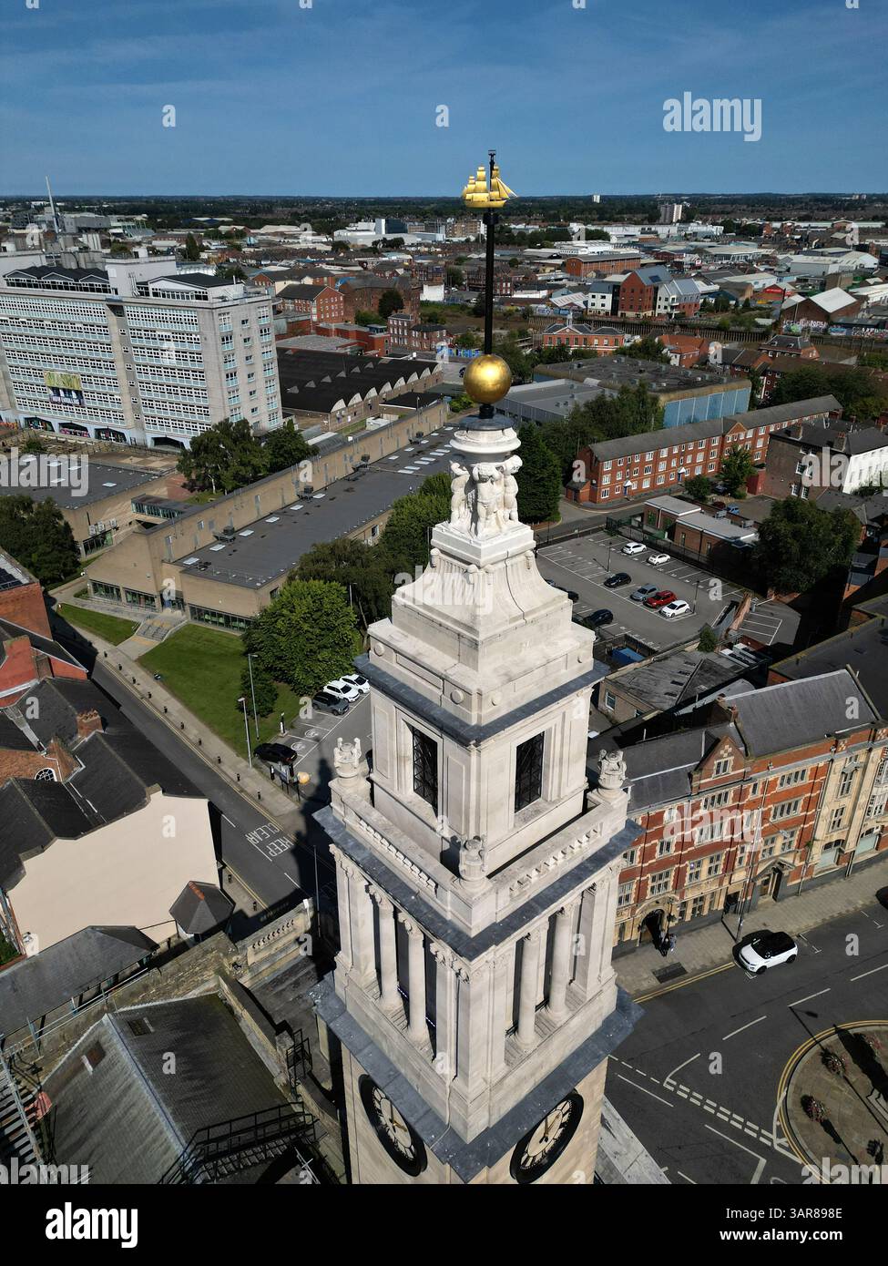 Aus der Vogelperspektive der Hull Guildhall, Sitz des Stadtrates von Hull, Standesamt, das auch als Veranstaltungsort für Konferenzen genutzt wird Stockfoto