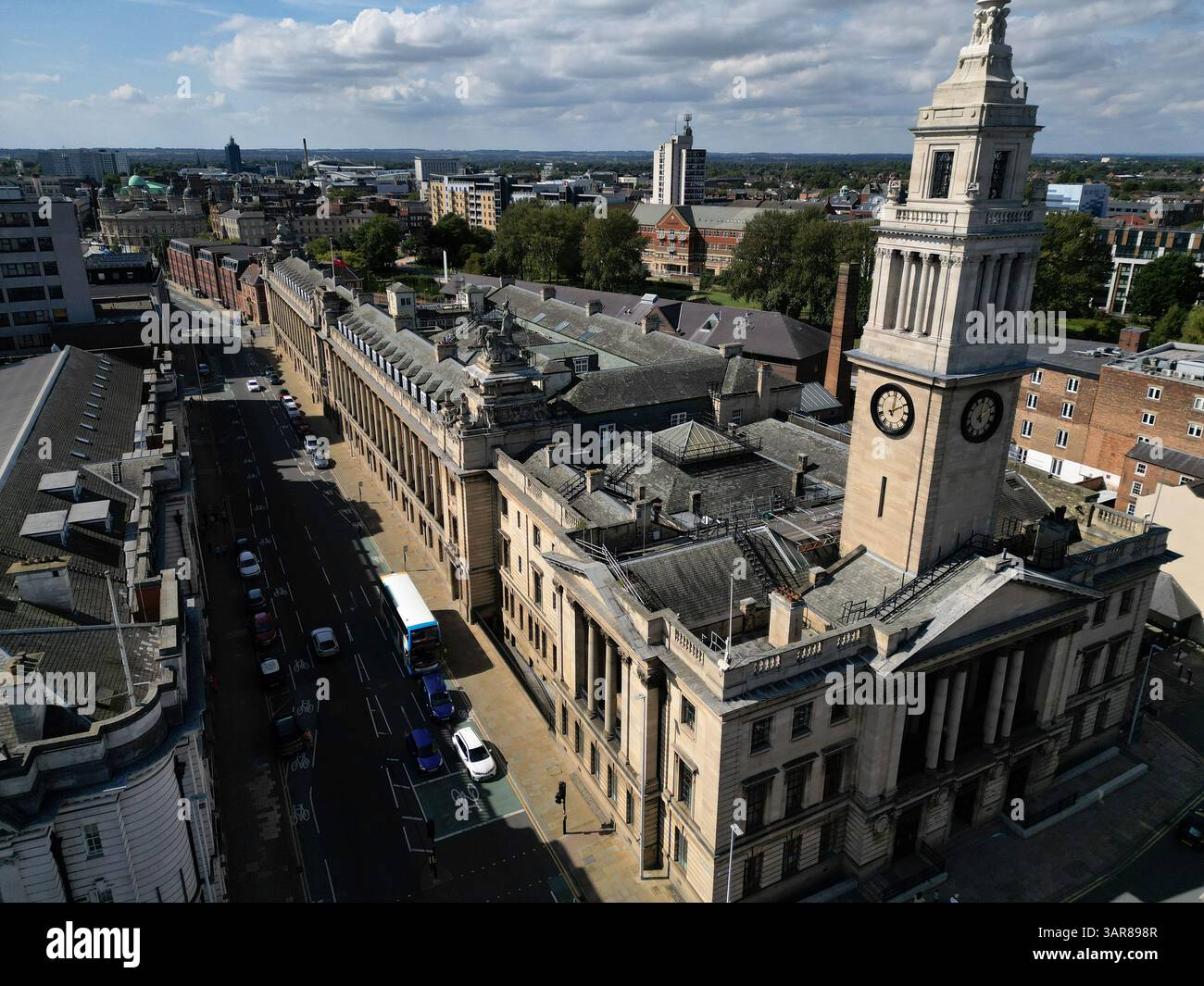 Aus der Vogelperspektive der Hull Guildhall, Sitz des Stadtrates von Hull, Standesamt, das auch als Veranstaltungsort für Konferenzen genutzt wird Stockfoto