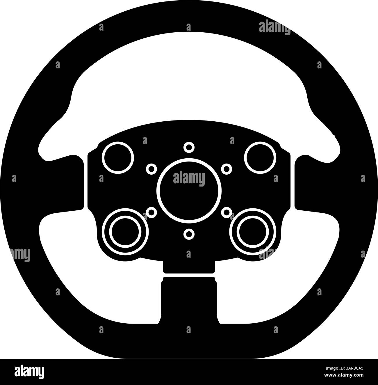 Silhouette des Lenkrads eines modernen Rennwagens Stock Vektor