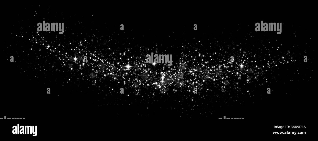 Ein wunderschöner Hintergrund mit funkelnden Sternen und kosmischem Staub, der die Fantasie fesselt Stock Vektor