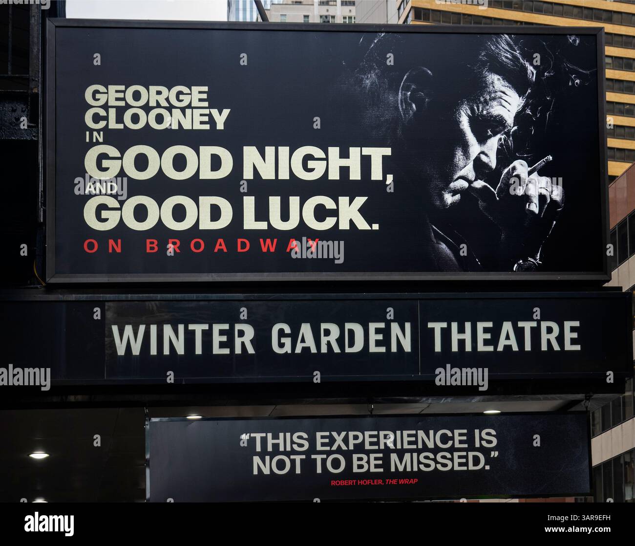 George Clooney in Good Night and Good Luck am Broadway im Winter Garden Theater in Manhattan NYC Stockfoto