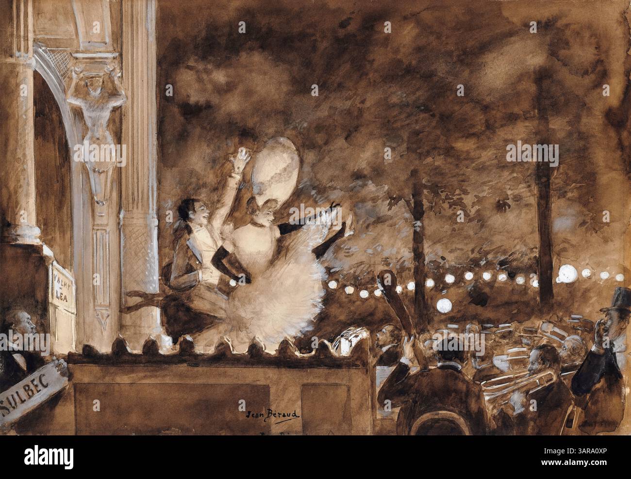 Jean Beraud, Valmy und Léa, Malerei in Pinsel & Wash mit Gouache, 1885-1895 Stockfoto