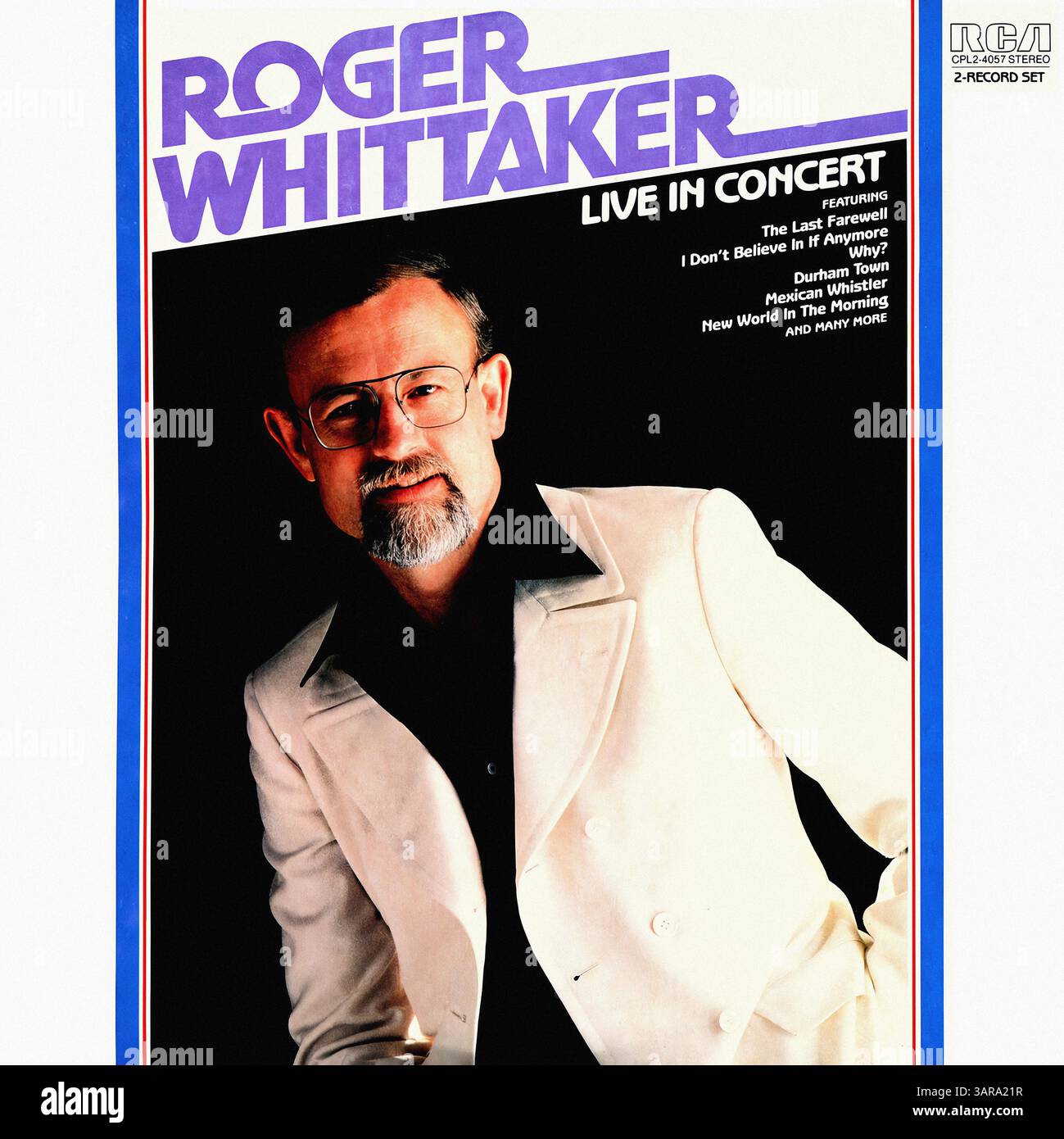 Roger Whittaker - Live in Concert - Vintage-Vinyl-Cover Stockfoto