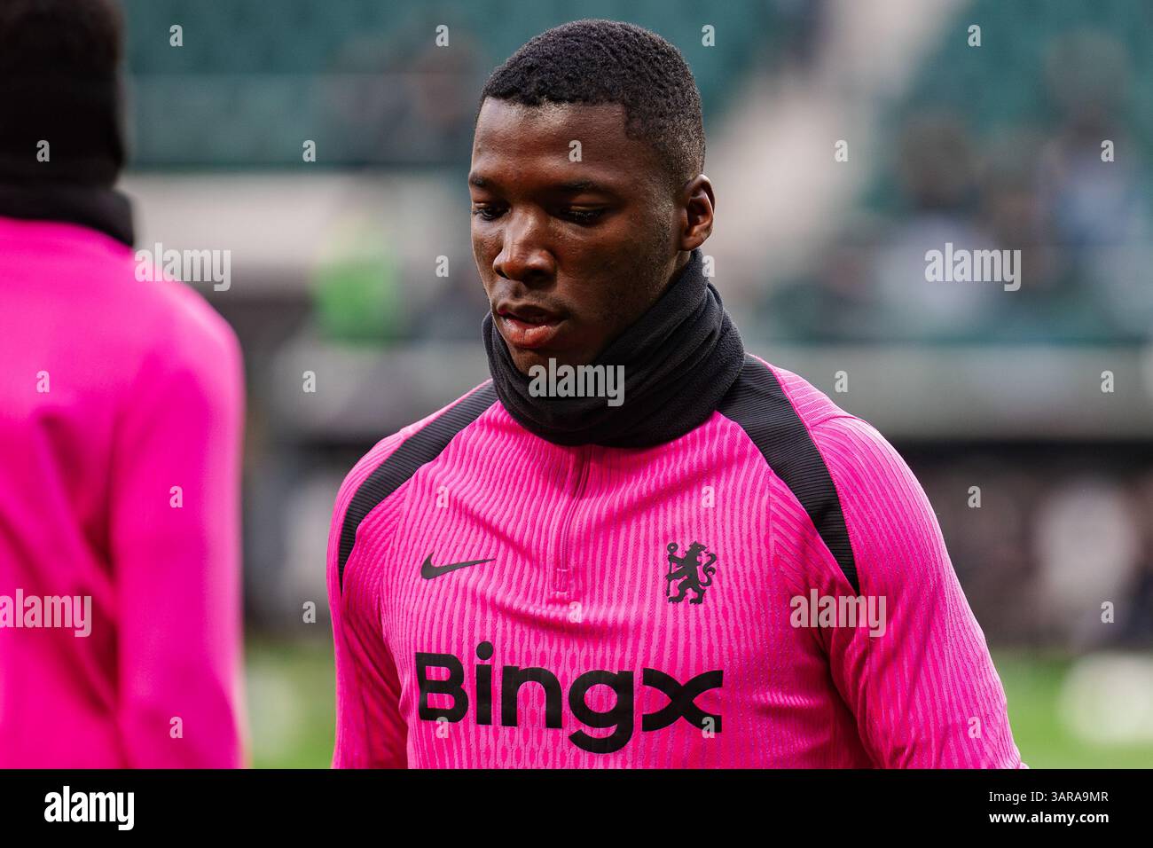 Moises Caicedo von Chelsea FC wurde im Viertelfinale der UEFA Conference League zwischen Legia Warszawa und Chelsea FC bei Marshal Jozef Pilsuds gesehen Stockfoto