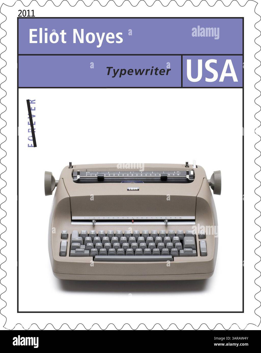 8. Juni 2011 – New York, New York, USA – Eliot Noyes ( 12. August 1910, Boston, MA – 18. Juli 1977, New Canaan, CT) überbrückt die Lücke zwischen Wirtschaft und Kunst und verwandelte den Beruf des Industriedesigns in mehr als nur ein kommerzielles Unternehmen. Anstatt die Praxis fortzuführen, jedes Jahr das Design eines Produkts zu ändern, überzeugte Noyes seine Unternehmenskunden, stattdessen langlebige Konstruktionsprinzipien zu übernehmen. Er ist bekannt für seine langjährige Zusammenarbeit mit IBM, für die er Gebäude, Innenräume und eine Reihe von Bürogeräten entwarf, wie die legendäre Schreibmaschine „Selectric“ aus dem Jahr 1961 Stockfoto