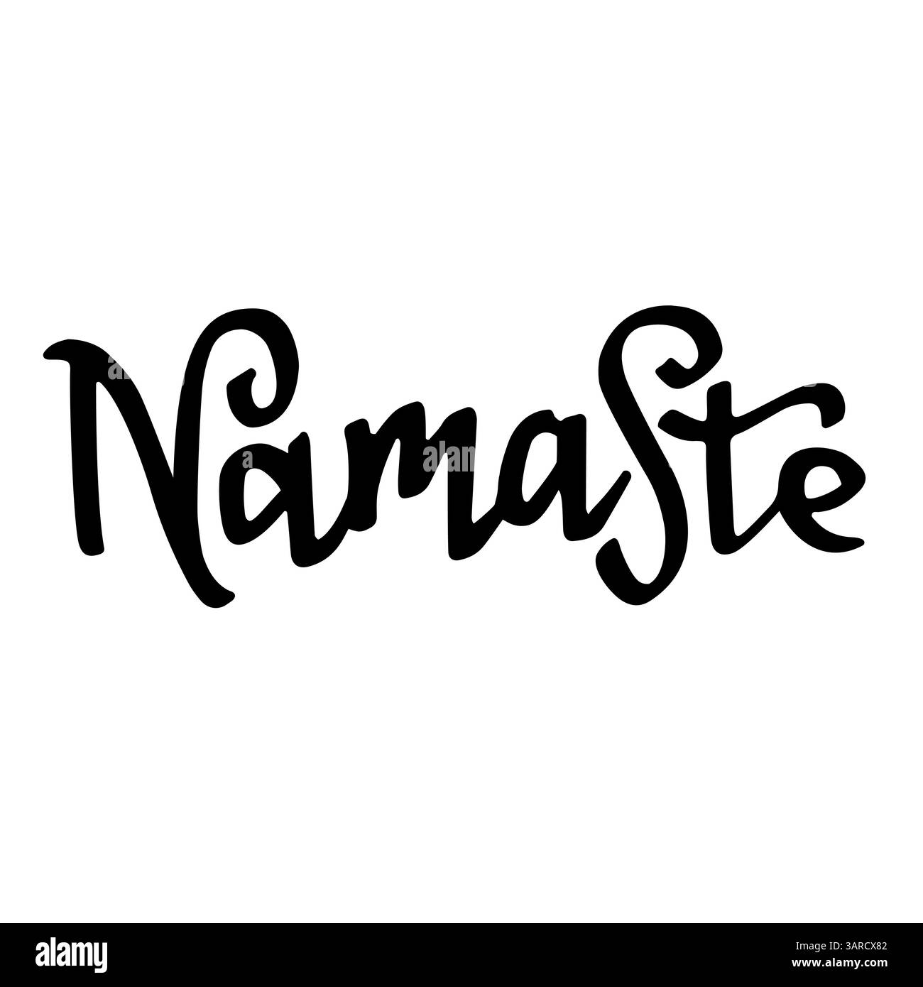Namaste Dry Brush Handgeschriebenes Modernes Schriftdesign. Stock Vektor