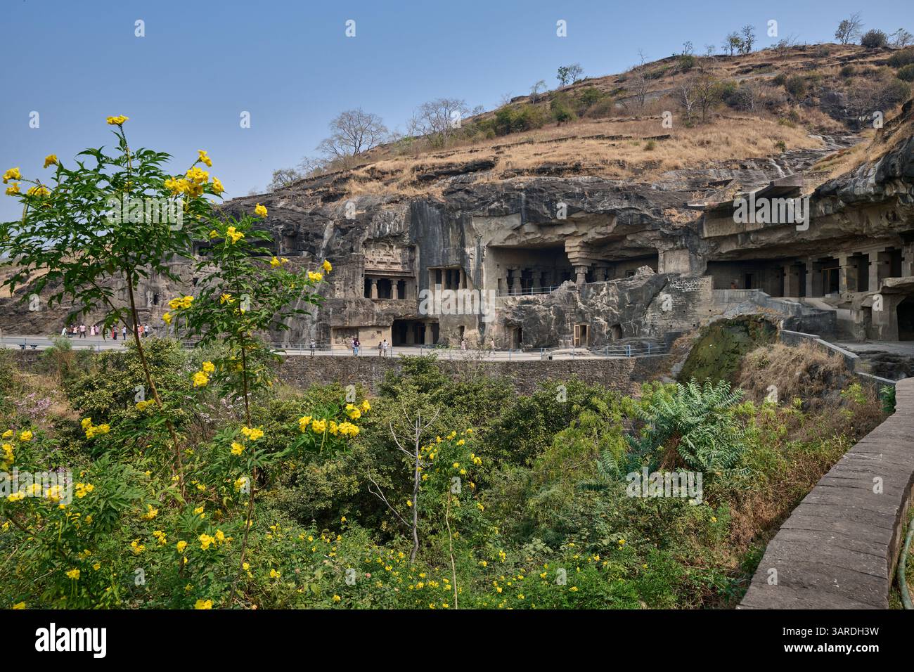 Ellora Höhlen 1-8, Ellora buddhistische Höhle Sambhajinagar, Aurangabad, Indien, Asien Stockfoto