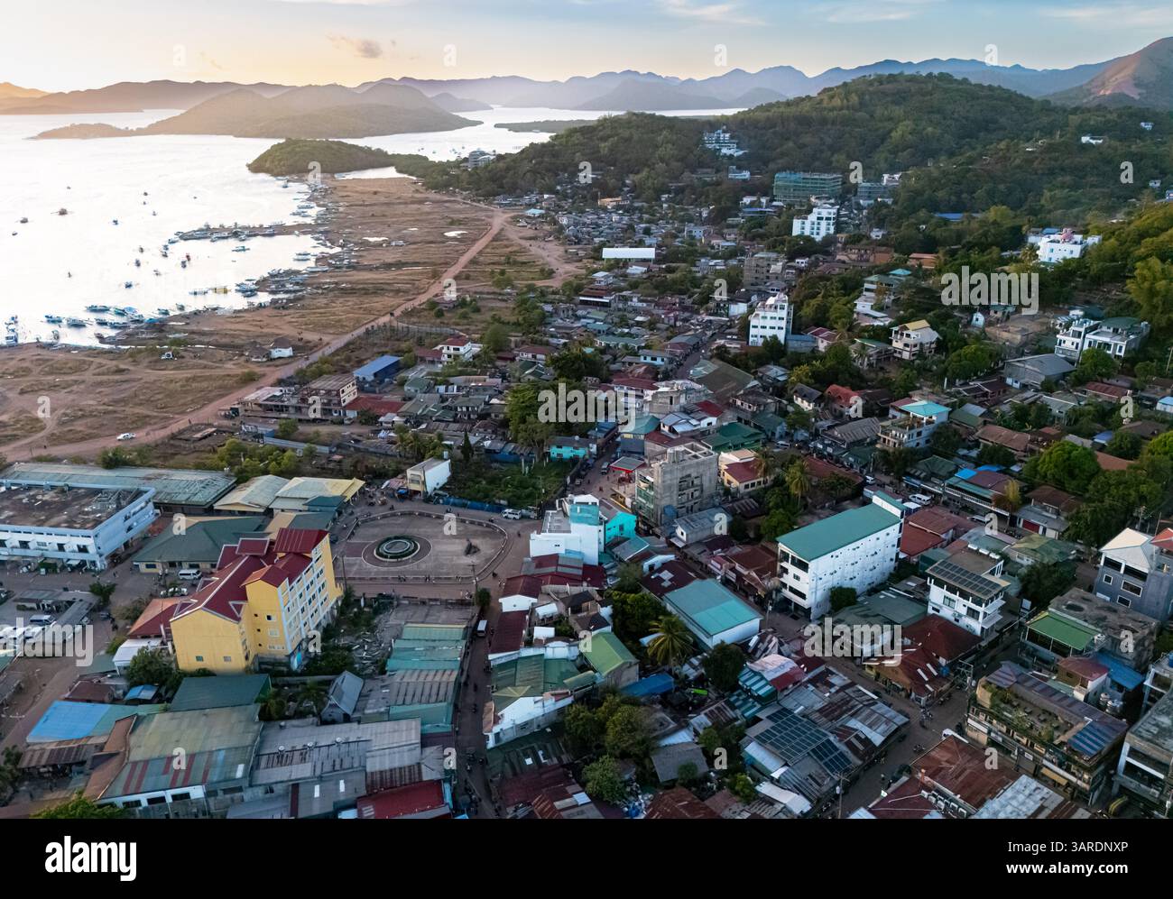 Die Stadt Coron in der Provinz Palawan auf den Philippinen. Stockfoto