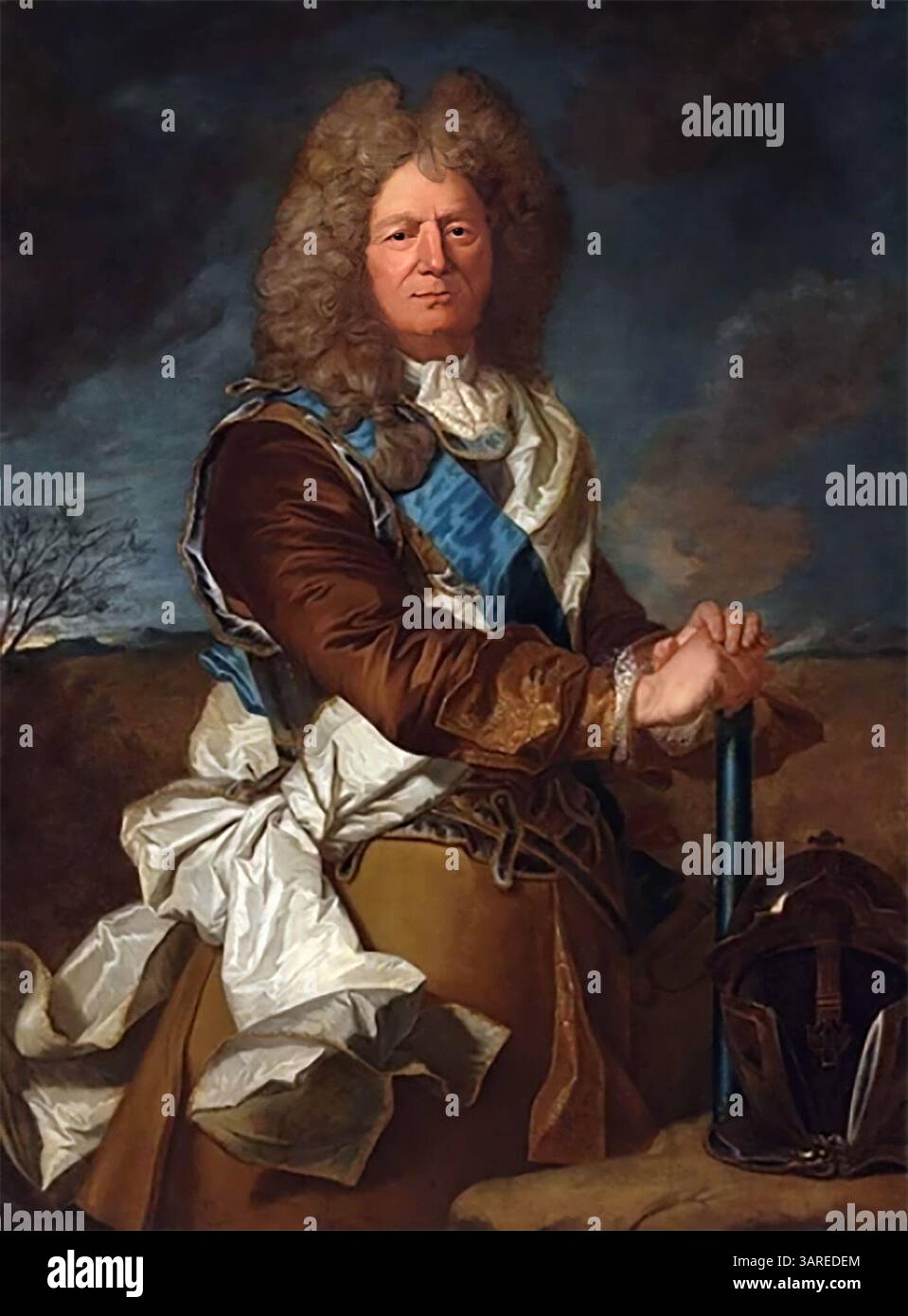 Vauban. Porträt des Offiziers der französischen Königlichen Armee, der unter Ludwig XIV. Diente, Sébastien Le Prestre, Marquis von Vauban (1633–1707) von Studio of Hyacinthe Rigaud, Öl auf Leinwand, 17. Jahrhundert Stockfoto