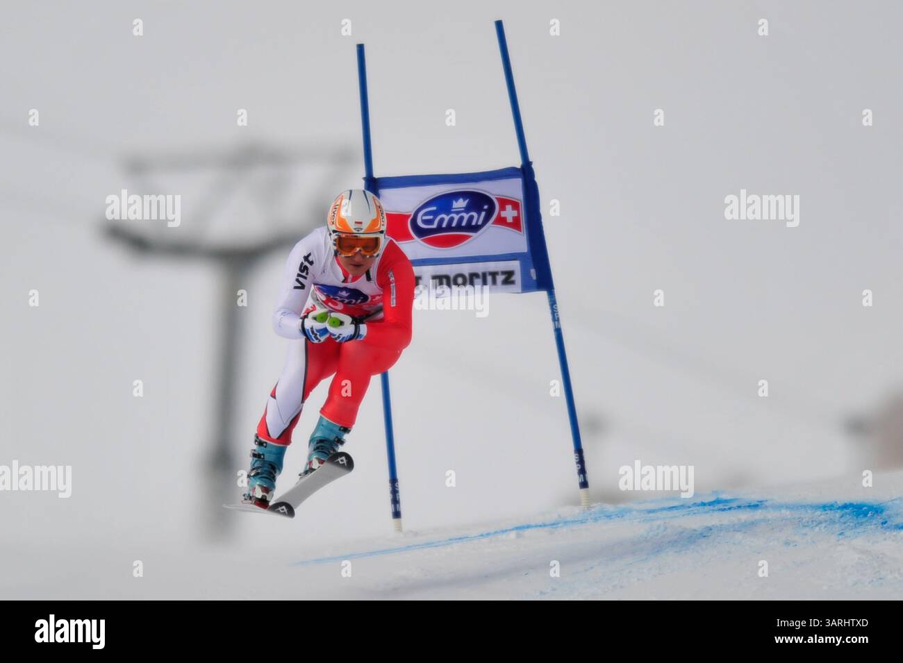 29. Januar 2010: Alexandra Coletti während des Giant Slalom-Events beim FIS Ski World Cup der Frauen in St. Moritz. (Bild: © John Middlebrook/Cal Sport Media/ZUMApress.com) Stockfoto