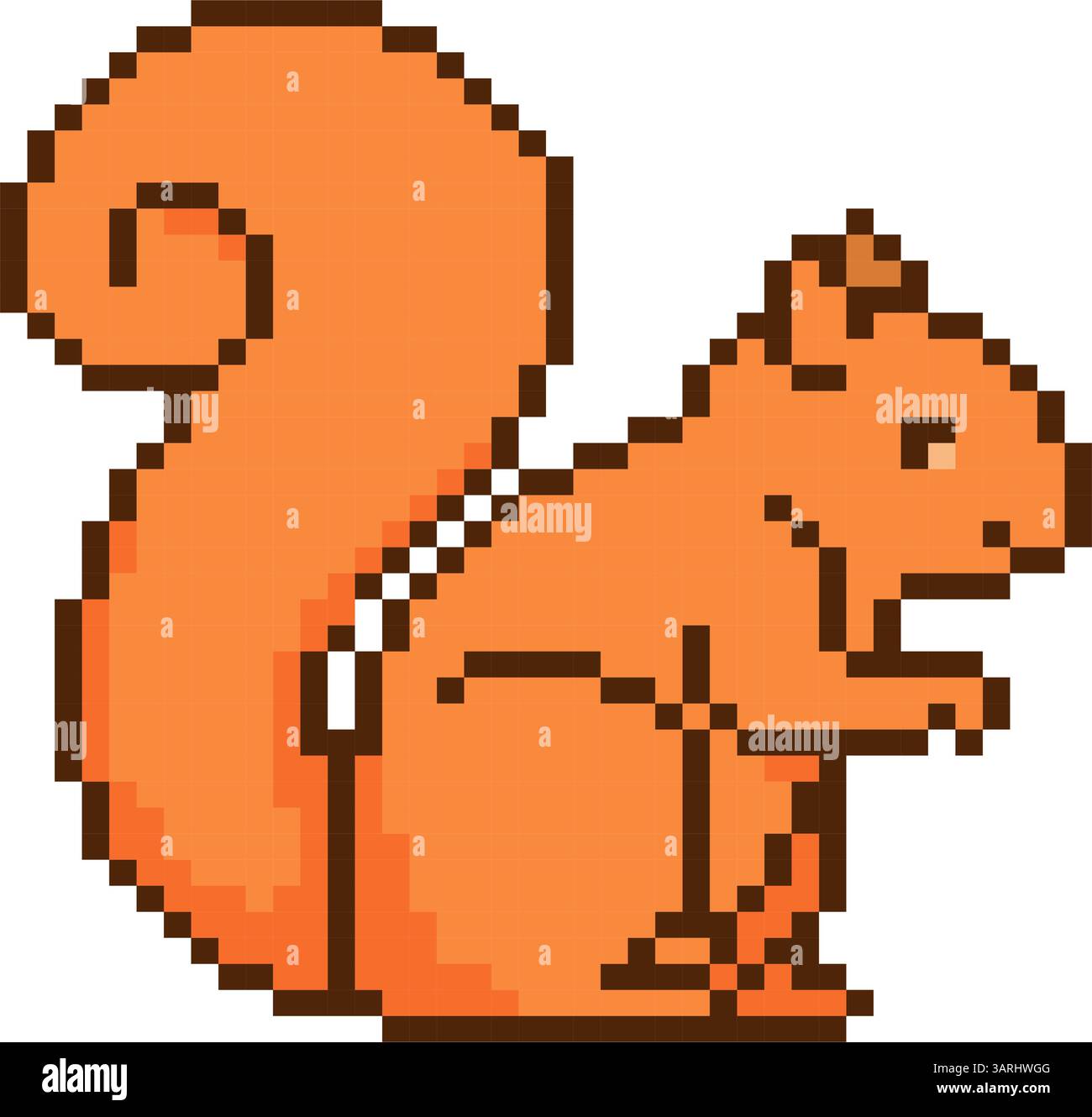 8-Bit-Eichhörnchen. Pixelbild-Objekt. Old-School-Spielgrafik Stock Vektor