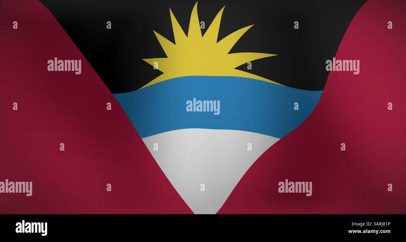 Bild der winkenden Flagge von antigua und barbuda Stockfoto