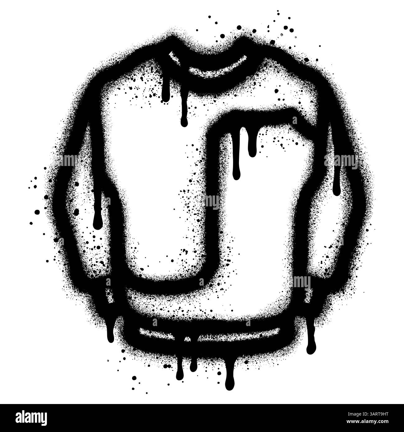 Hoodie im urbanen Graffiti-Stil mit schwarzer Sprühfarbe. Vektorabbildung. Stock Vektor