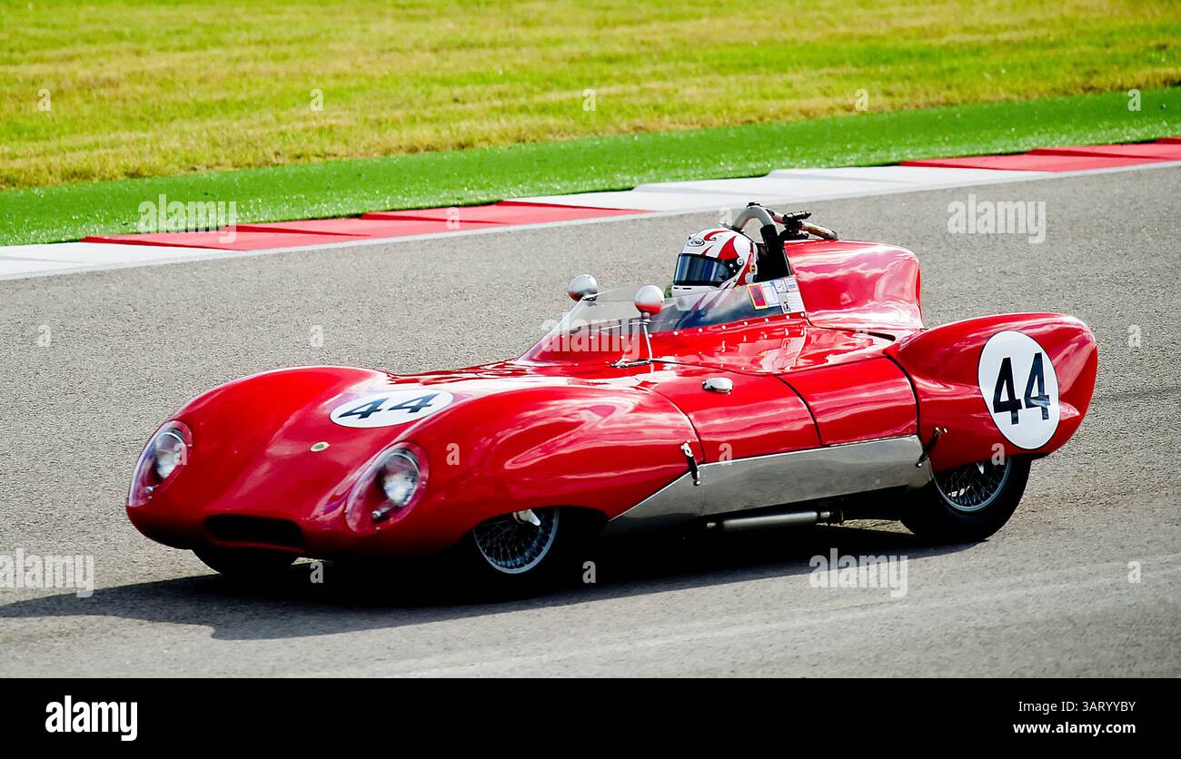 25. Oktober 2013 - Austin, Texas, USA - 25. Oktober 2013: Fahrer Glenn Stevens #44 in einem Lotus XI LeMans Group 4 Qualifying Race 1956 U.S. Vintage Racing National Championship auf dem Circuit of the Americas, Austin, TX. (Bild: © Mario Cantu/Cal Sport Media/ZUMAPRESS.com) Stockfoto