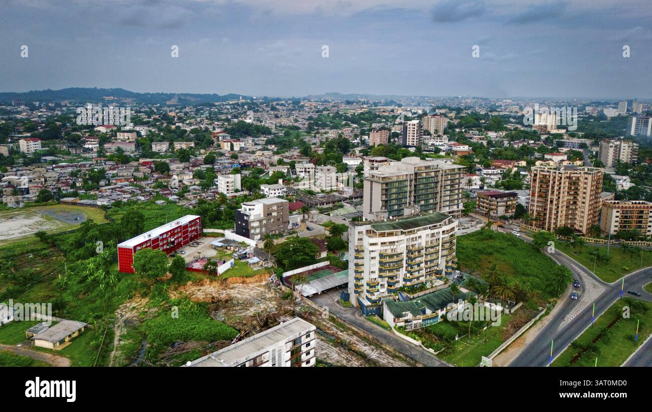 Luftaufnahme, Wohngebäude, Hauptstadt, Libreville, Gabun, Afrika Stockfoto