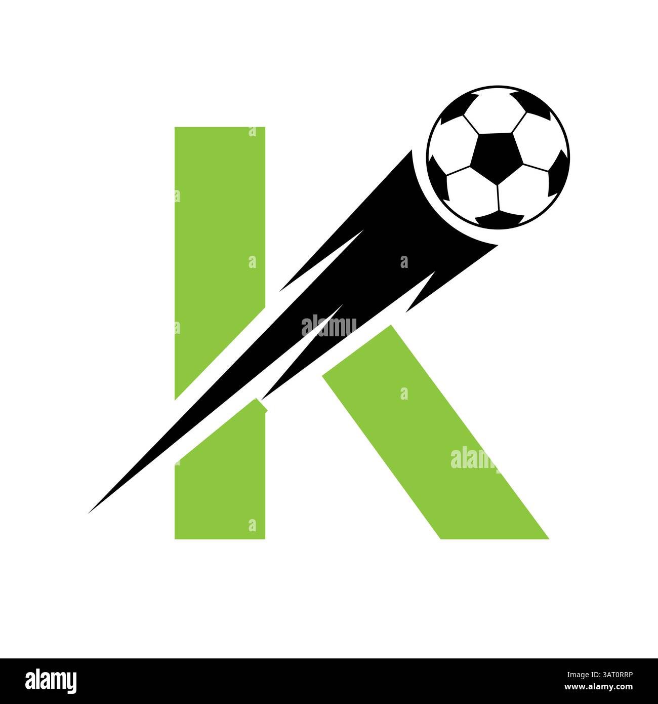 Anfangsbuchstabe K Fußball-Logo mit Geschwindigkeitssymbol. Fußball-Logo für Academy und Club-Schild Stock Vektor