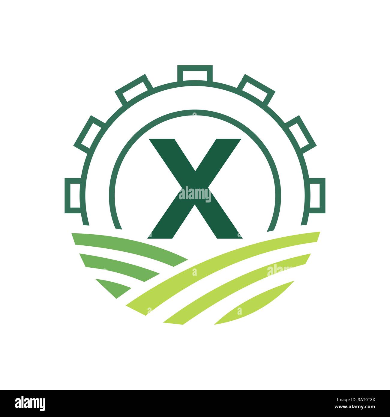 Landwirtschafts-Logo auf Buchstabe X. Agro Landwirtschafts-Logo-Symbol-Vektor und -Vorlage Stock Vektor
