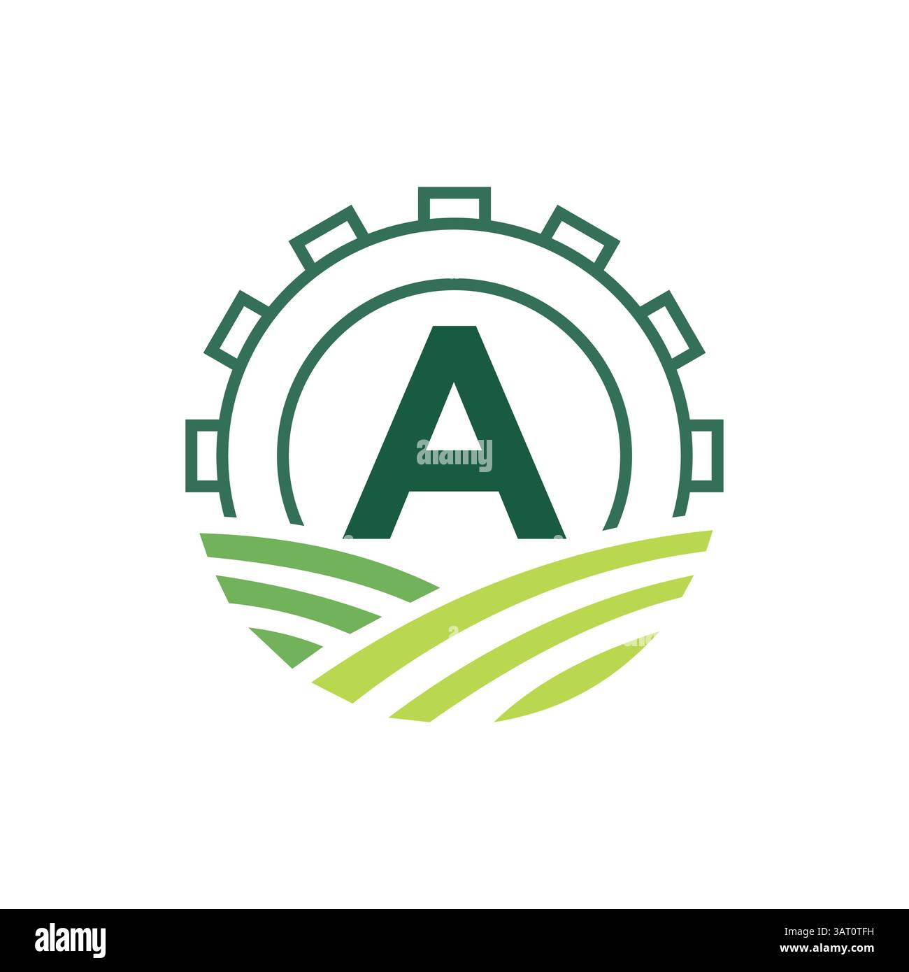 Landwirtschafts-Logo auf Buchstabe A. Landwirtschafts-Logo-Symbol-Vektor und -Vorlage Stock Vektor