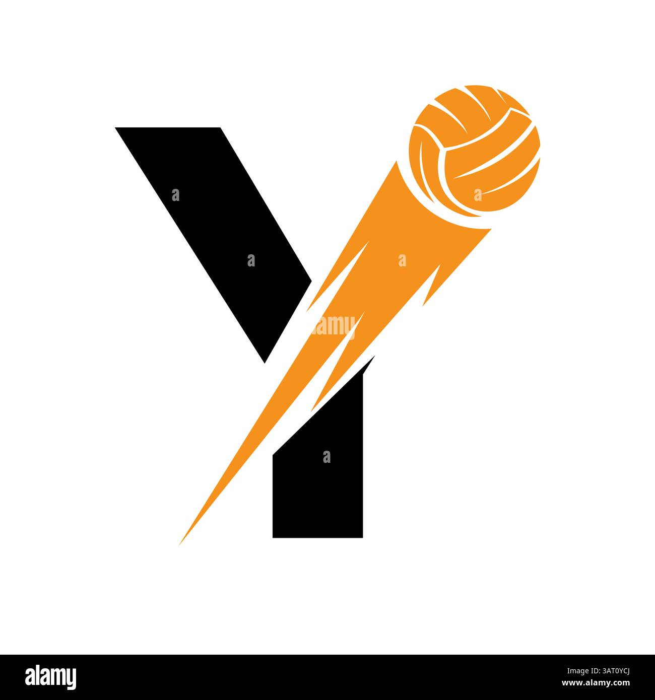 Y-Volleyball-Logo mit Anfangsbuchstabe und Geschwindigkeitssymbol. Volleyball-Logo für Academy und Club-Schild Stock Vektor