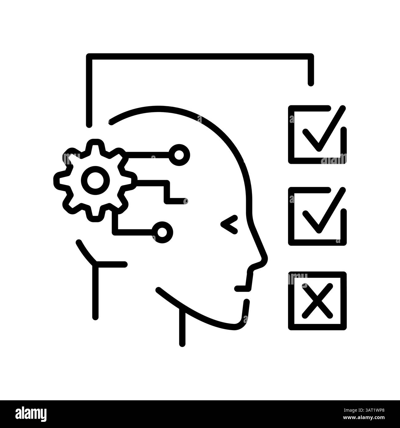 Schwarze Linie für das Erlernen von Reinforcement Learning für digitale und gedruckte Projekte. Minimale bereinigte Symbole für Apps und Websites. Moderne einfache Symbole für UI UX und b Stock Vektor
