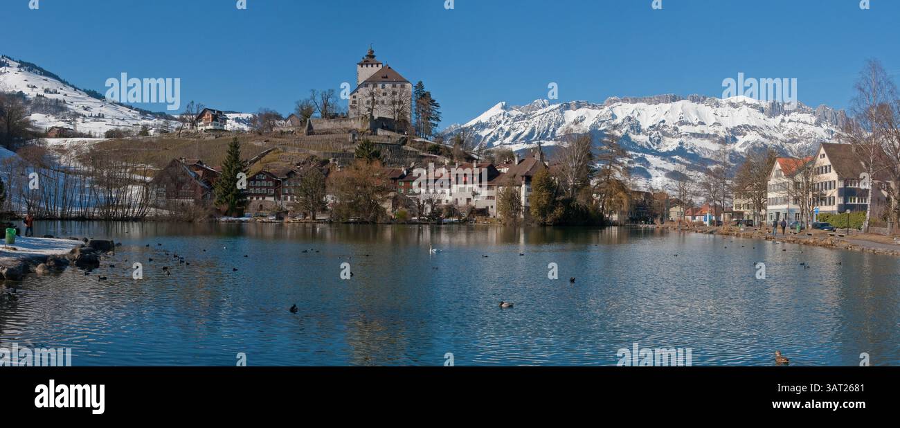 Schloss Werdenberg, Buchs, Sankt Gallen, Zwitserland, Schweiz, Rene van der Meer Stockfoto