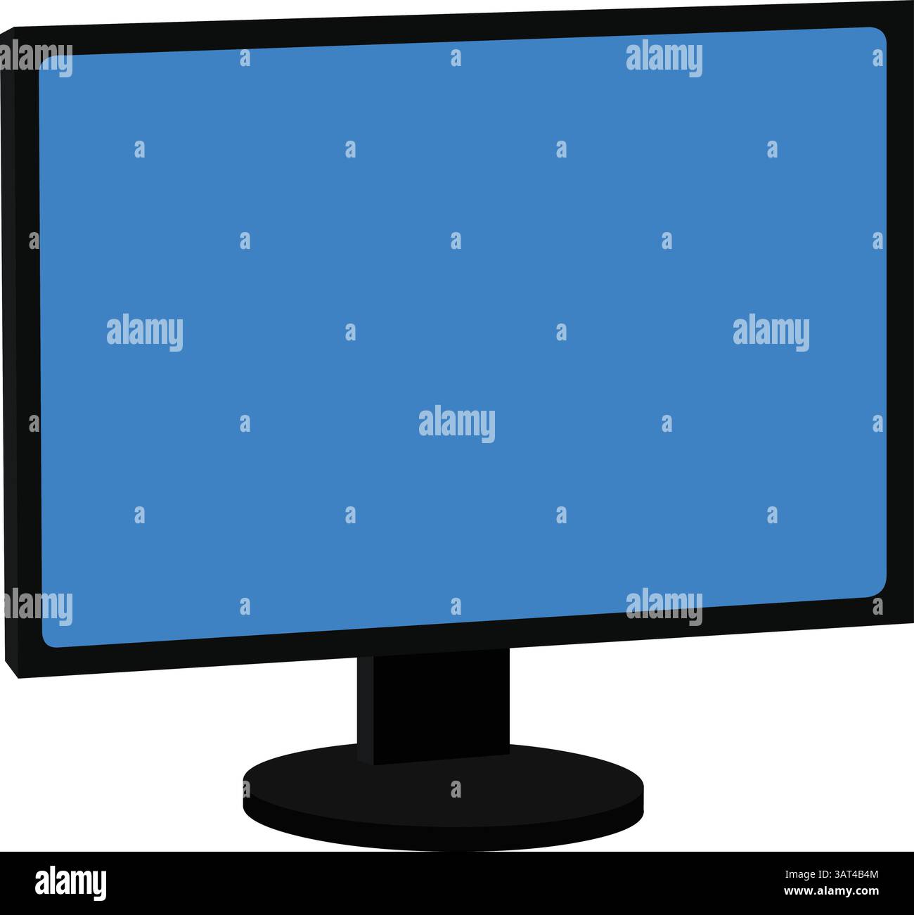 Ein moderner Computermonitor mit einem leeren blauen Bildschirm. Vektorillustration für Desktop-Monitore Stock Vektor