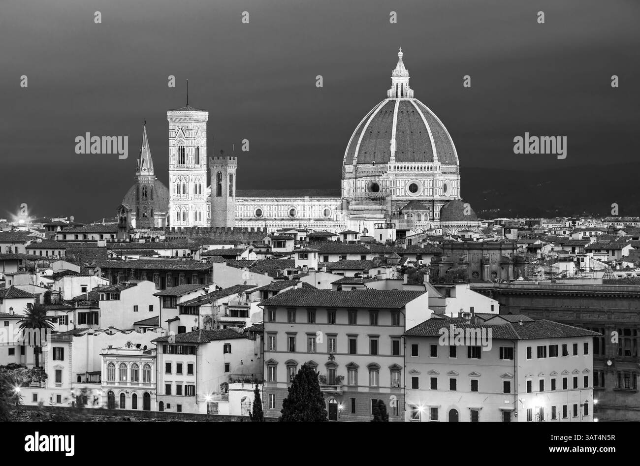 Santa Maria del Fiore, gotische Kathedrale, toskanischer Typ, Renaissanceduppel, Florenz, Kathedrale von Florenz, Arnolfo di Cambio, Giotto di Bondone, Kreuzrippe Stockfoto