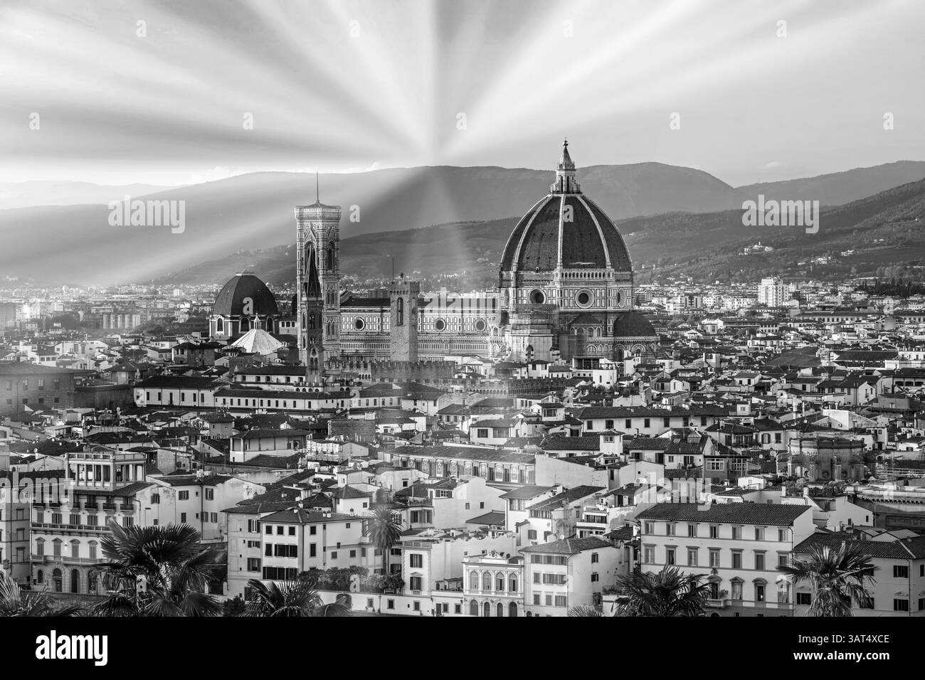 Santa Maria del Fiore, gotische Kathedrale, toskanischer Typ, Renaissanceduppel, Florenz, Kathedrale von Florenz, Arnolfo di Cambio, Giotto di Bondone, Kreuzrippe Stockfoto