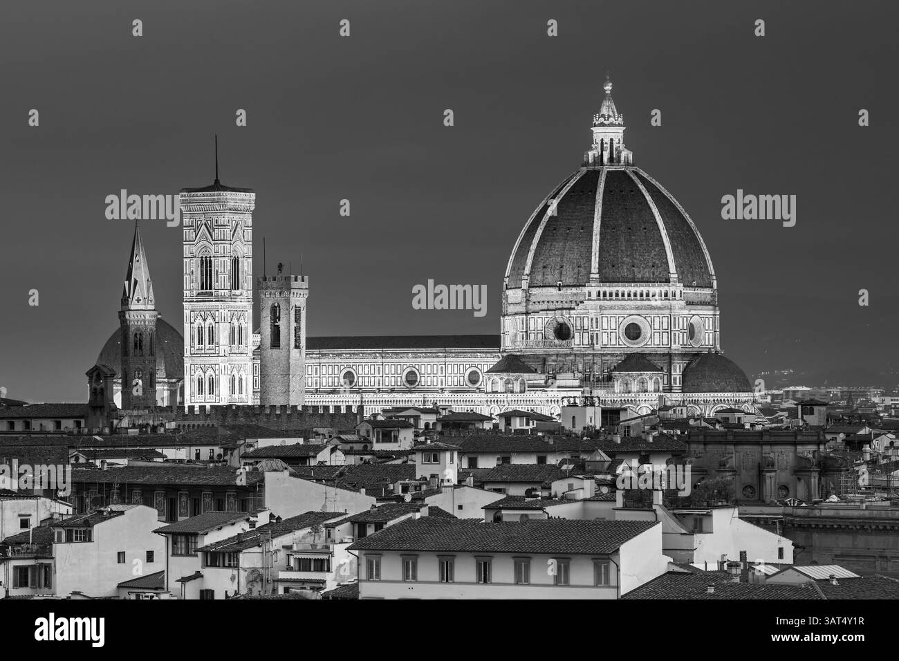 Santa Maria del Fiore, gotische Kathedrale, toskanischer Typ, Renaissanceduppel, Florenz, Kathedrale von Florenz, Arnolfo di Cambio, Giotto di Bondone, Kreuzrippe Stockfoto