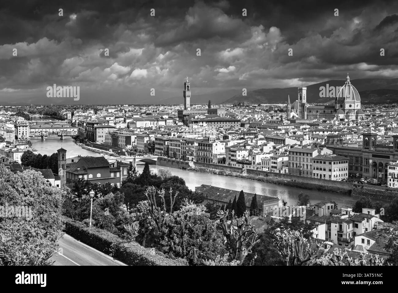 Santa Maria del Fiore, gotische Kathedrale, toskanischer Typ, Renaissanceduppel, Florenz, Kathedrale von Florenz, Arnolfo di Cambio, Giotto di Bondone, Kreuzrippe Stockfoto