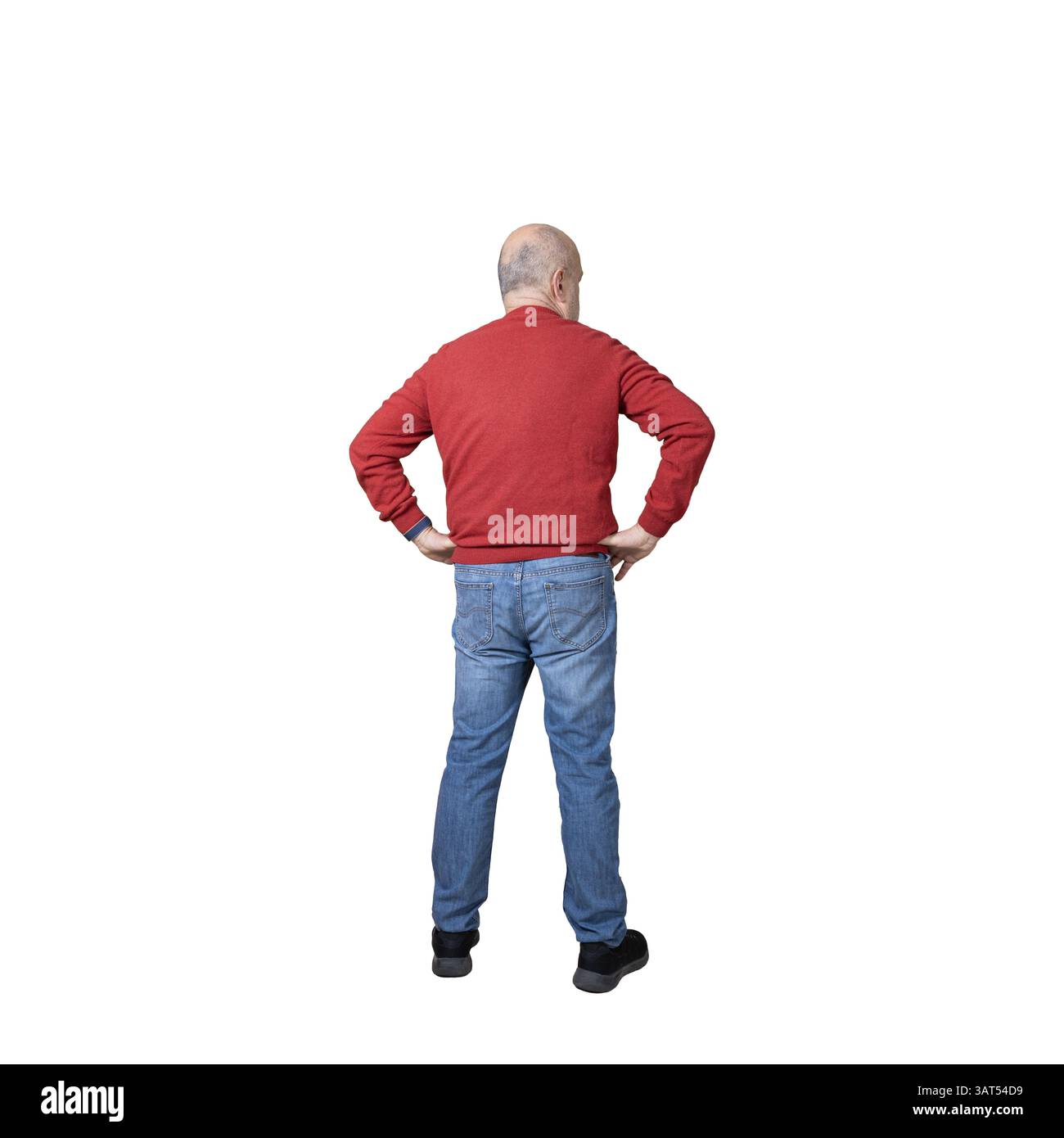 Ein Mann mit den Händen auf den Hüften Stockfoto