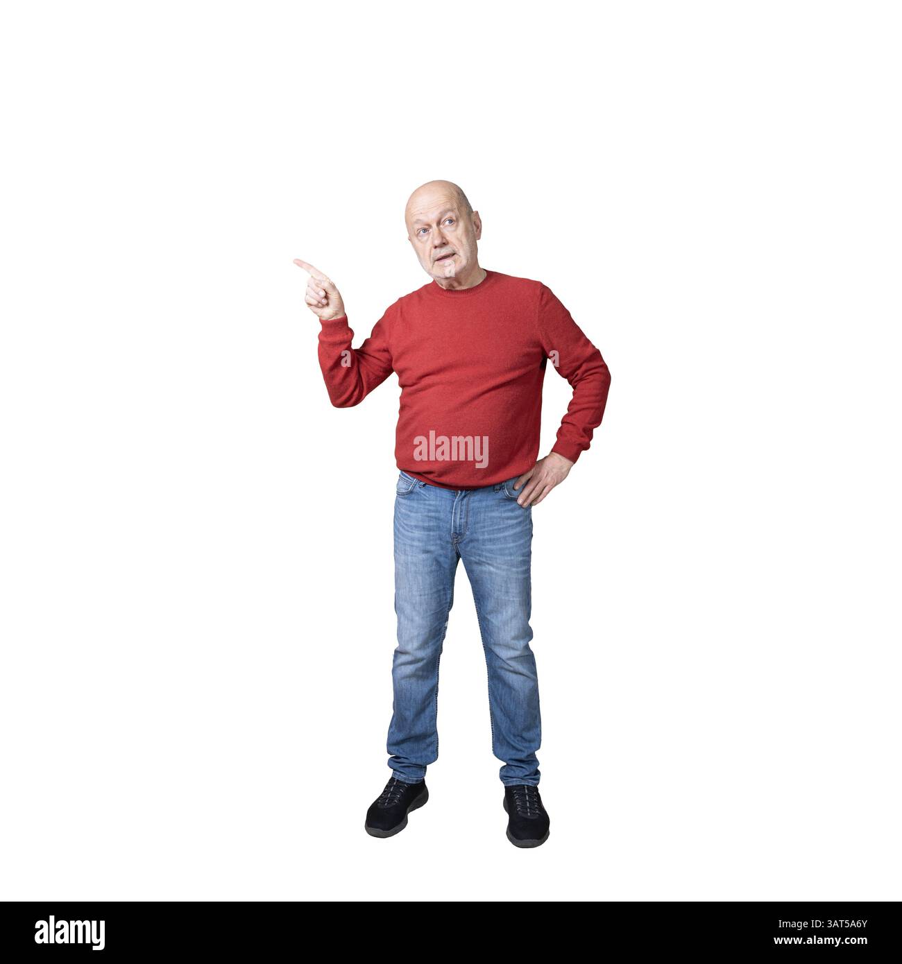 Ein Mann, der während eines Streits mit dem Finger zeigt Stockfoto