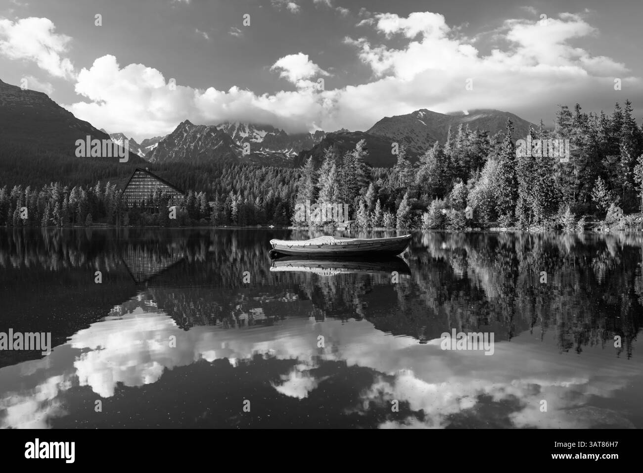 17. November, Wandertag, Wanderplakat, Wanderpostkarte, slowakei Strbske pleso, Tatra Nationalpark, Slowakei Stockfoto