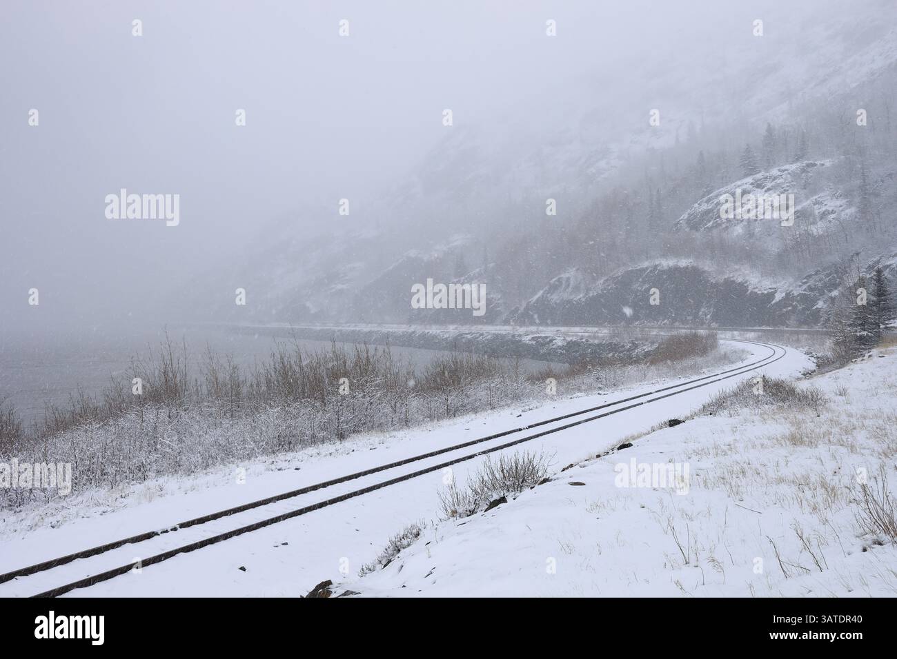 Schneebedeckter Turnagain Arm Stockfoto