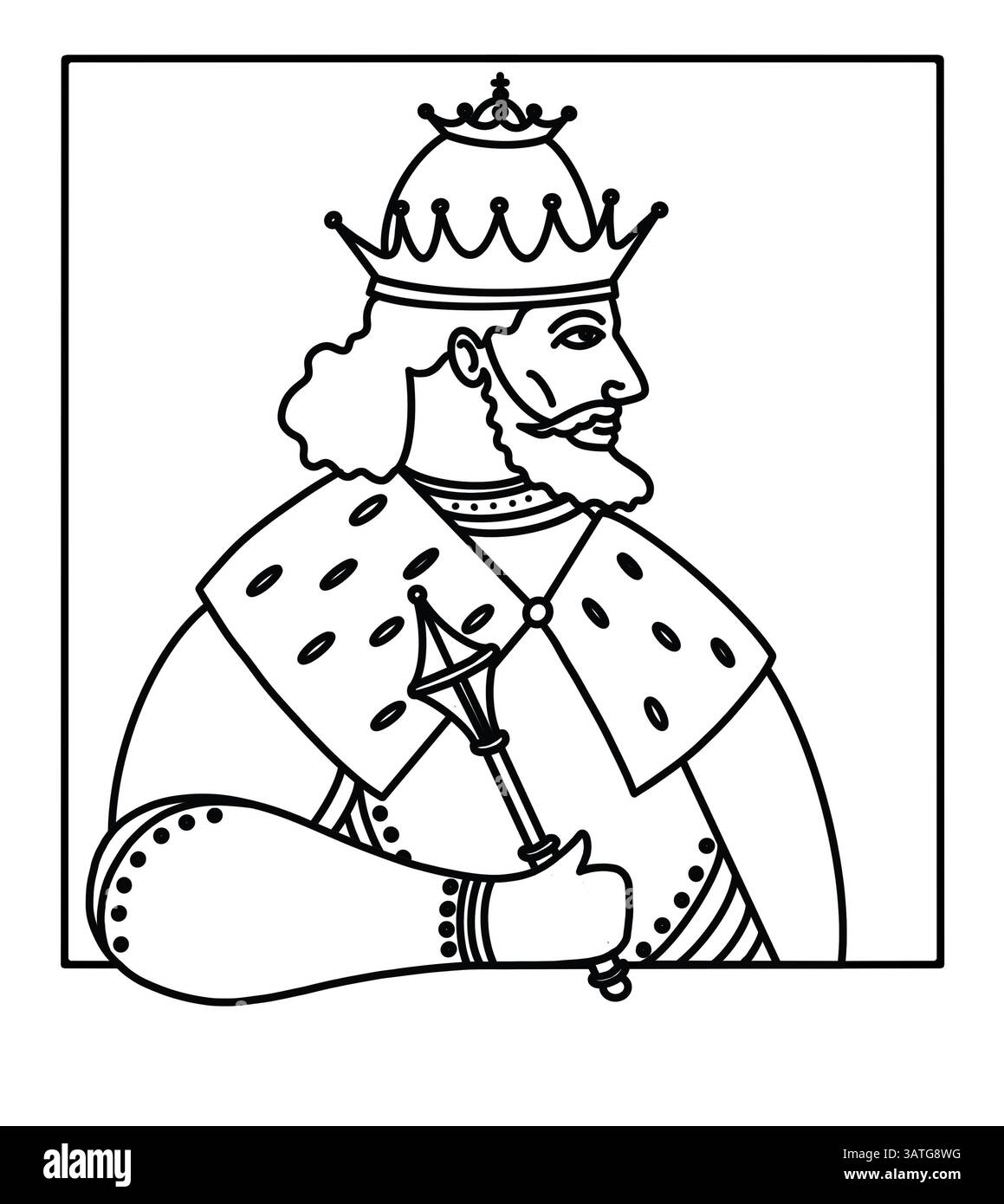 König Danylo von Halych Portrait Sketch Stockfoto