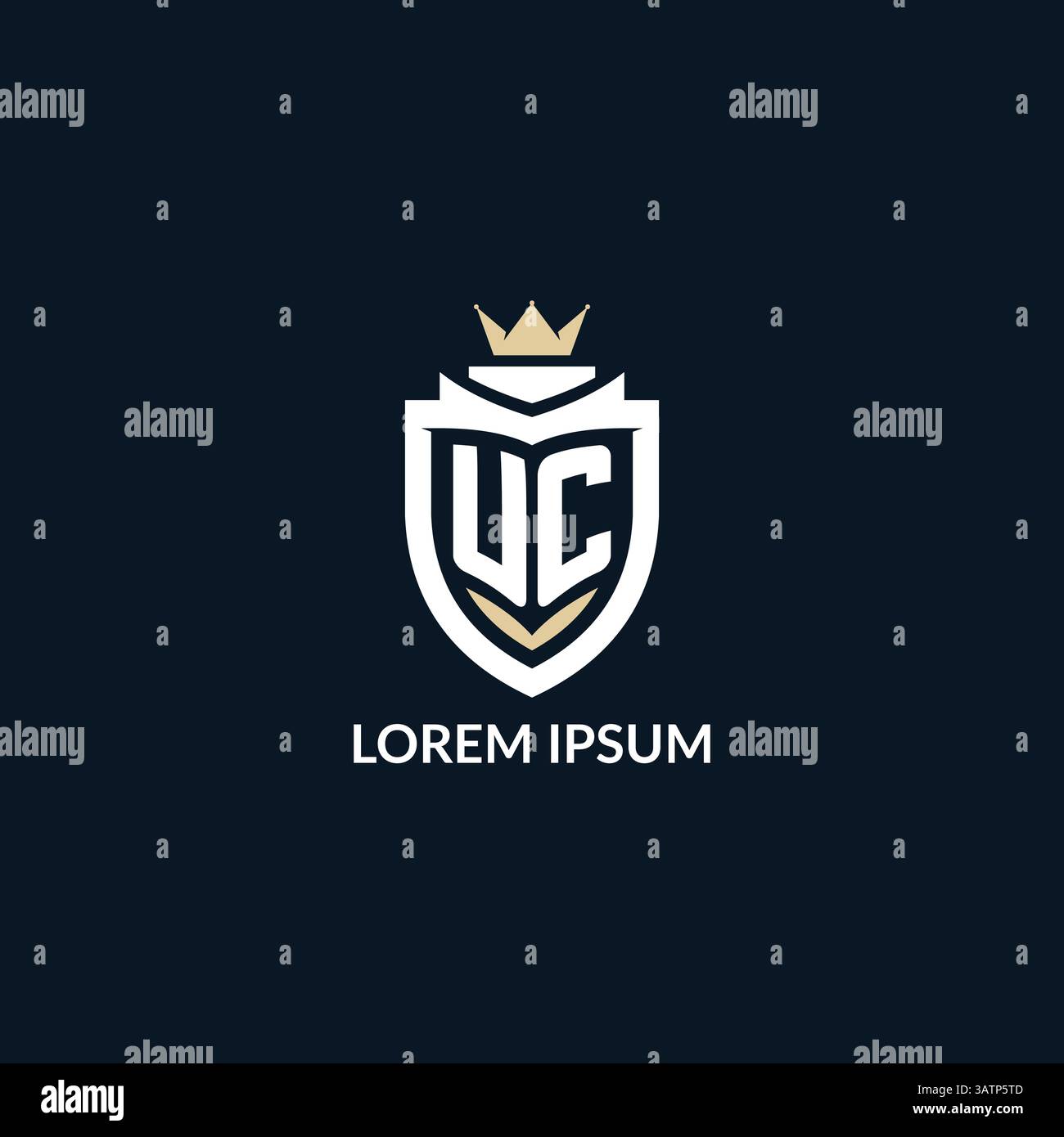 Erster Buchstabe UC-Schild und Kronenlogo, Vektorgrafik im Esport Team-Logo-Design Stock Vektor