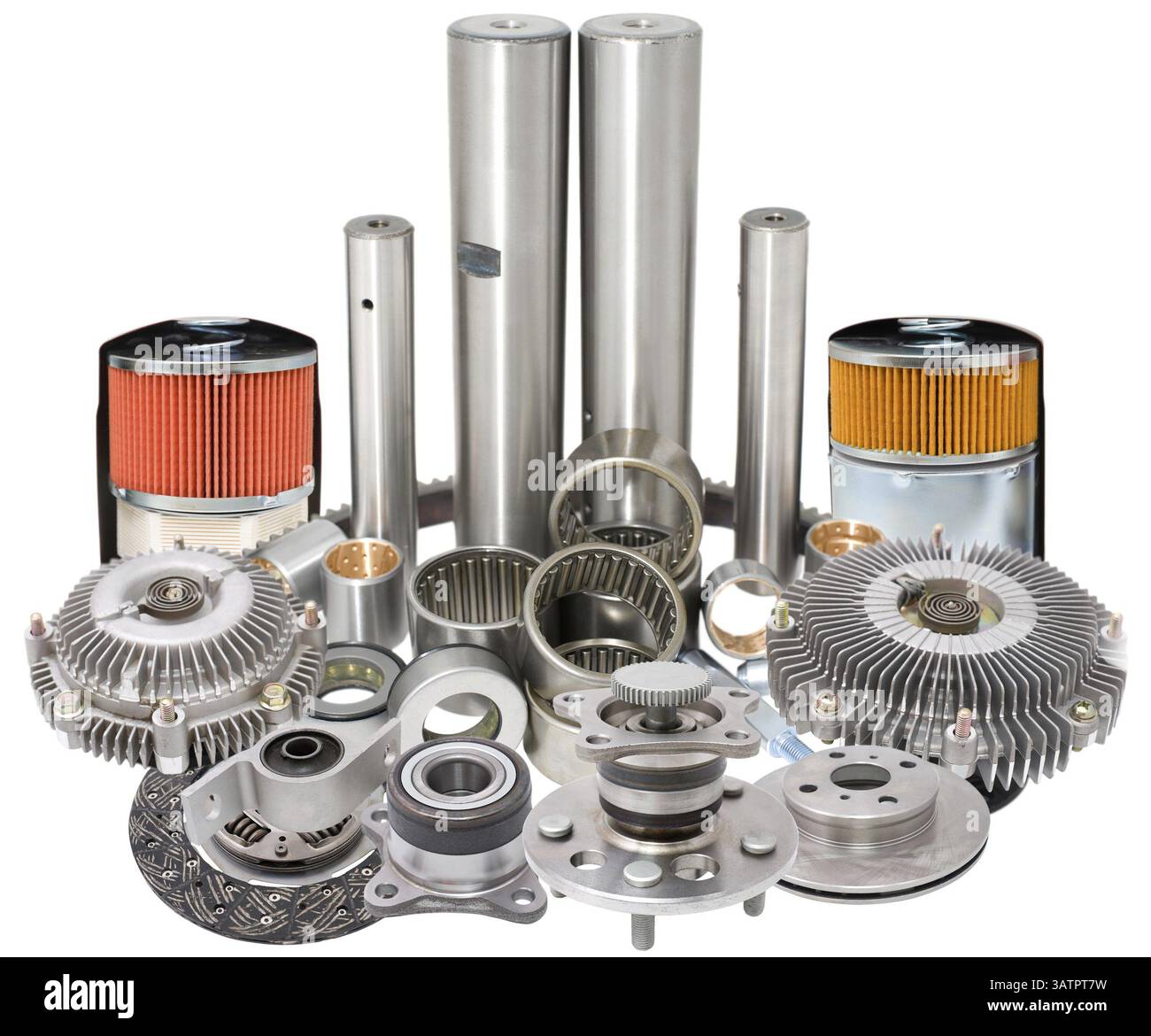 Verschiedene Autoersatzteile - eine Collage Stockfoto