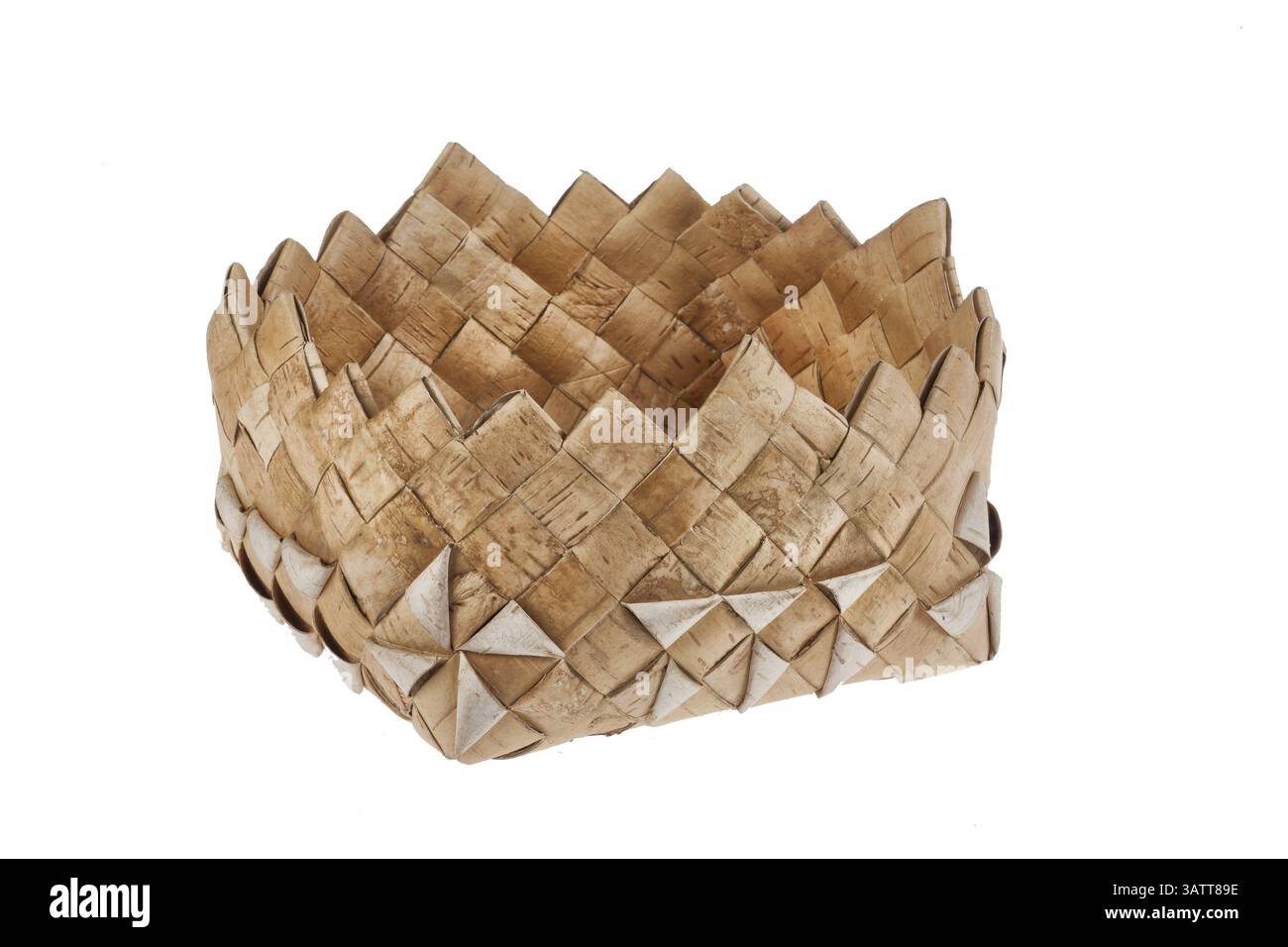 Russische nationale handgemachte Holzcontainer auf eine isolierte Studio-Hintergrund Stockfoto