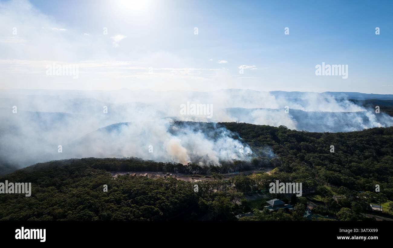 Buschbrände in den Blue Mountains, New South Wales, Australien Stockfoto